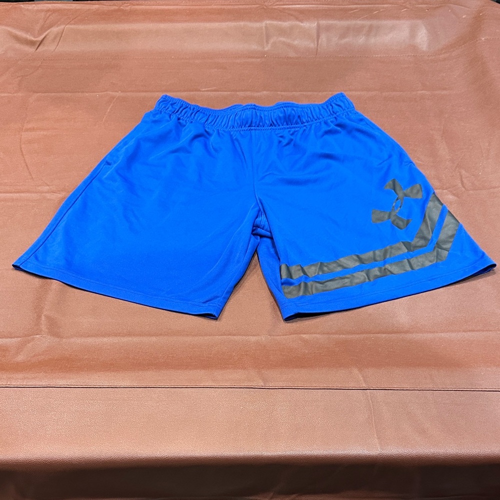 Under Armour Royal Blue Athletic Shorts with Gray Logo